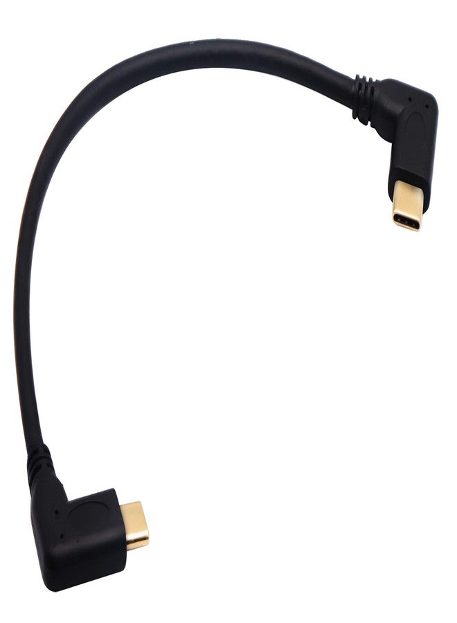 zdyCGTime Type c 3.1 Extension Cable 90 Degree USB 3.1 Type C Male to Male Gen 2 (10Gbps) Connector Extension Cable, Supports Charging, Data, Audio, Video Cable for New MacBook Pro 2017(20CM, M/M) - Image 1