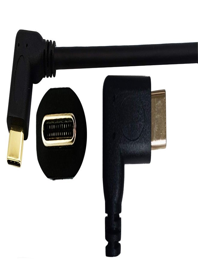 zdyCGTime Type c 3.1 Extension Cable 90 Degree USB 3.1 Type C Male to Male Gen 2 (10Gbps) Connector Extension Cable, Supports Charging, Data, Audio, Video Cable for New MacBook Pro 2017(20CM, M/M) - Image 3