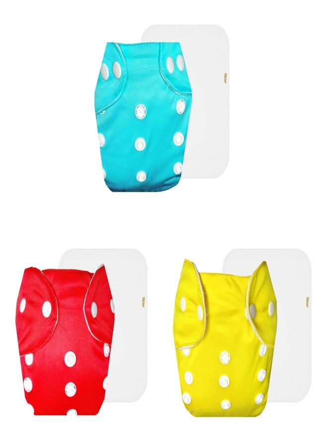 Dumbledo Lite Cloth Diaper with Cotton Insert (Pack of 3) | Soft & Gentle | Breathable | Quick Dry | All-Day Wear | 3 Months - 2 Years | Unisex Baby - Image 1