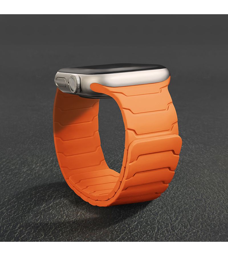 For Apple Watch Silicone Magnetic Strap 42mm 41mm 40mm 38mm S10 S11 5 Burgundy Compatible with iWatch Series SE 9 8 7 6 5 4 3 2 1 Ultra - Image 4