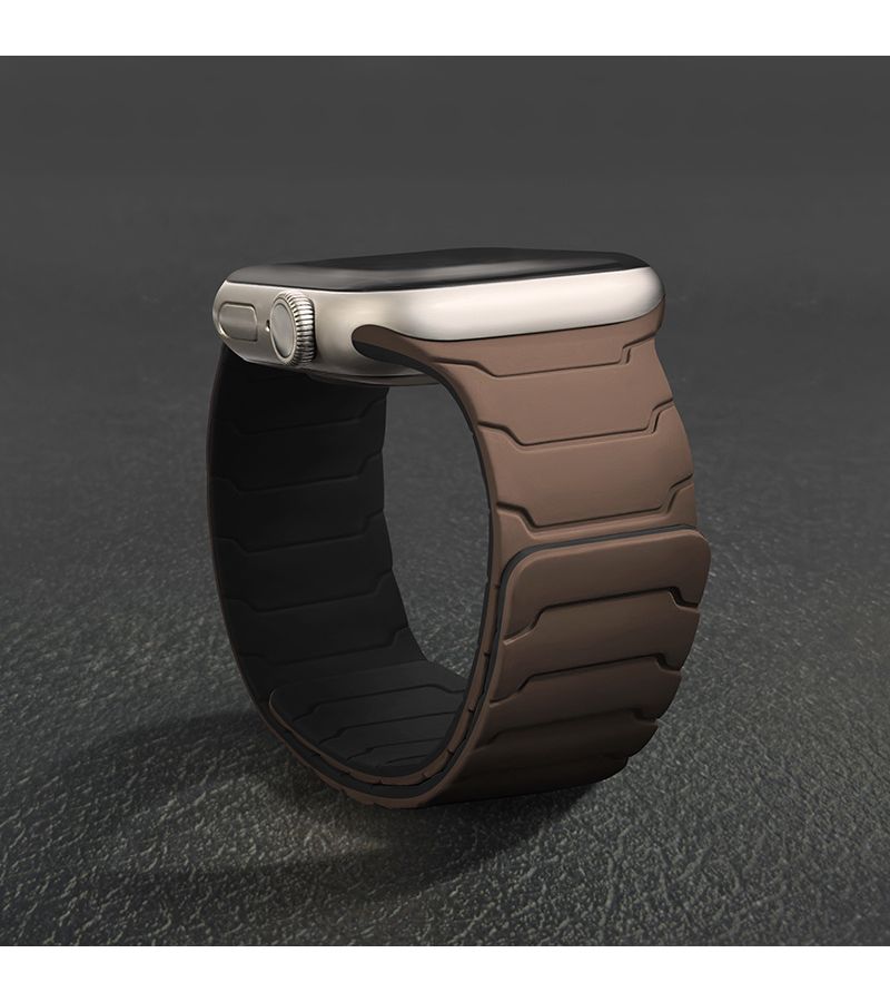 For Apple Watch Silicone Magnetic Strap 42mm 41mm 40mm 38mm S10 S11 5 Burgundy Compatible with iWatch Series SE 9 8 7 6 5 4 3 2 1 Ultra - Image 1