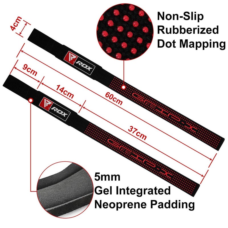 Rdx أحزمة رفع الأثقال RDX لرفع الأثقال، دعم معصم نيون 5 مم، قبضة بار يد مضادة للانزلاق 60 سم، تمارين كمال الأجسام الثقيلة، قطن ناعم، تدريب القوة، لياقة بدنية في الصالة الرياضية - Image 3