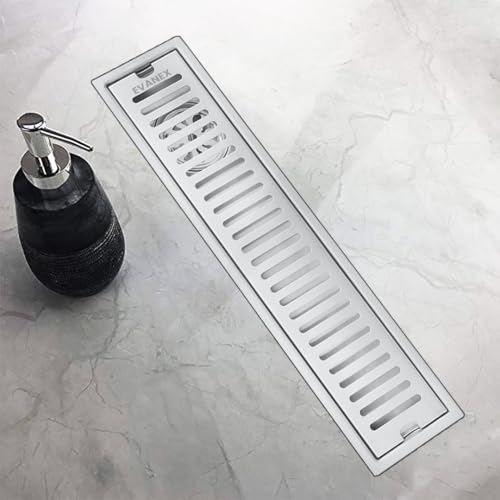 EVANEX EVANEX Bathroom Drain Drainer | 24x4 Inch 304 Grade Stainless Steel Shower Drain Channel | Drain Strainer for Bathroom with Cockroach Trap (Silver Classic, 18 x 4 Inch) - Image 1