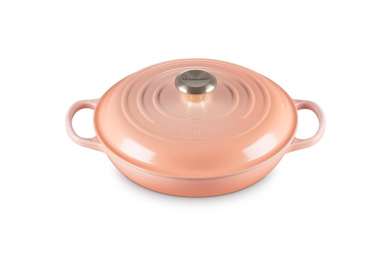 Le Creuset Evo Shallow Casserole 26 cms Peche Dutch Oven  - Image 1