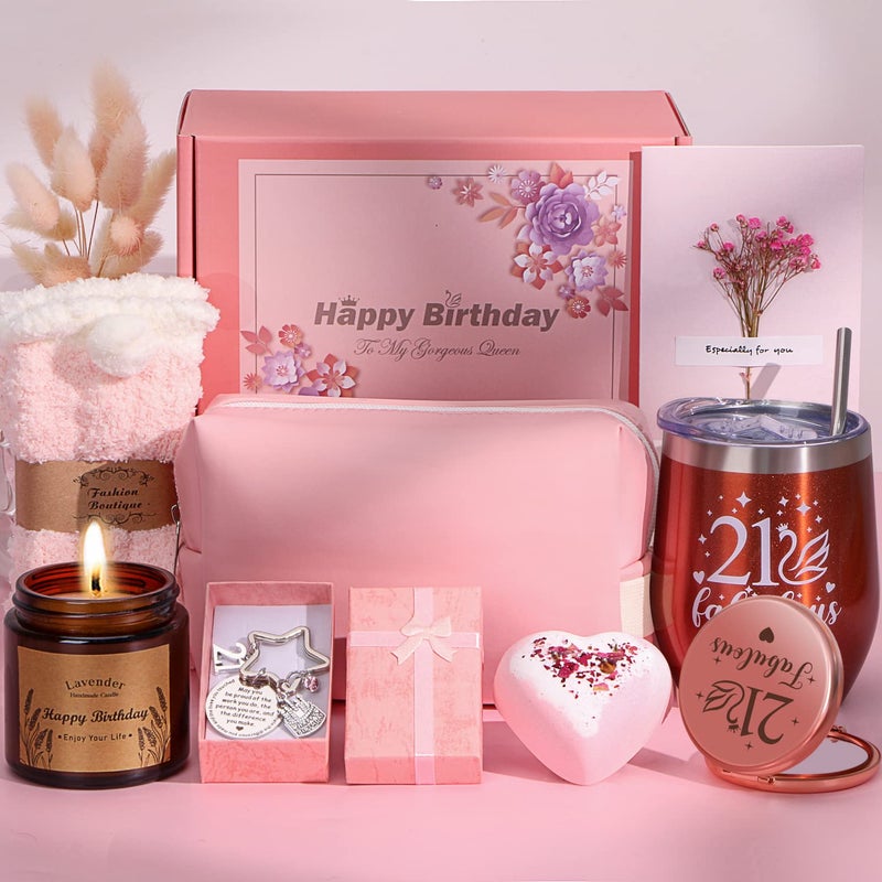 21st Birthday Gifts for Her Personalised Birthday Hampers for Women Turning 21 Funny 21 Year Old Pamper Gift Basket for Girls Best Friend Sister Daughter Niece Lady 21 Birth Day Presents Ideas