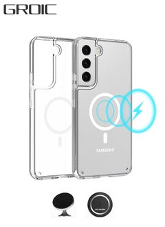 Samsung Galaxy S22 Magnetic Clear Case 6.1 Inch,Slim Bumper Compatible with Magsafe Card Wallet& Wireless Charger, Screen & Camera Protection Shockproof Phone Case