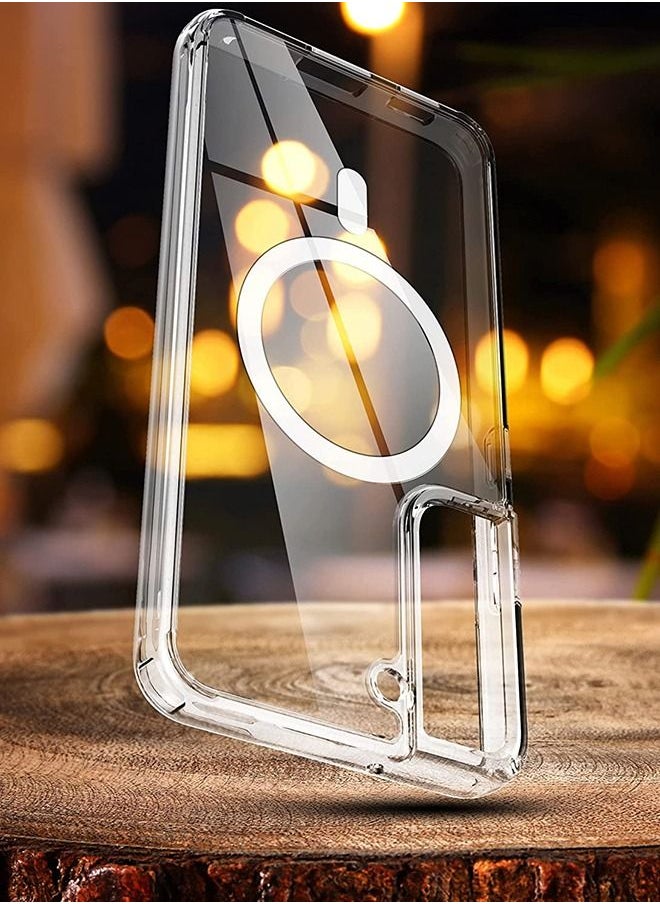 GROIC - Samsung Galaxy S22 Magnetic Clear Case 6.1 Inch,Slim Bumper Compatible with Magsafe Card Wallet& Wireless Charger, Screen & Camera Protection Shockproof Phone Case - Image 1