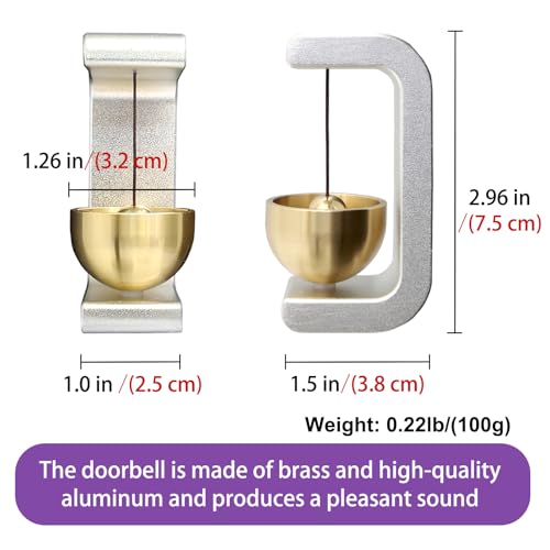 Cizenal Shopkeepers Bell for Door Opening, Door Chime for Business When Entering, Easy to Install Magnetic Doorbell, Unique Business Decorations and Entrance Hanging Decorations- Creative Gift (Silver) - Image 2