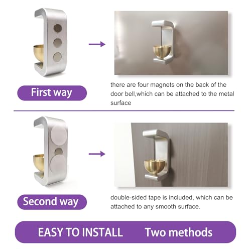 Cizenal Shopkeepers Bell for Door Opening, Door Chime for Business When Entering, Easy to Install Magnetic Doorbell, Unique Business Decorations and Entrance Hanging Decorations- Creative Gift (Silver) - Image 4