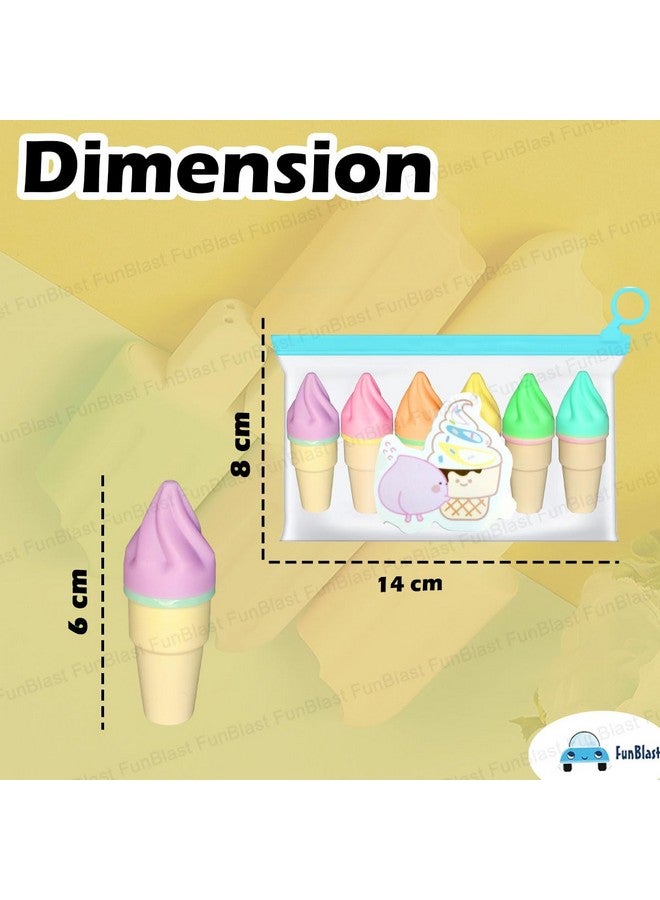 FunBlast Highlighter Pens - 6 Colors Highlighter Pen Set, Aesthetic Highlighters, Chisel Tip Book Marking Pen, Pastel Colors Chisel Tip Marker Pens, Drawing Pens for Office & Writing (Cone) - Image 2