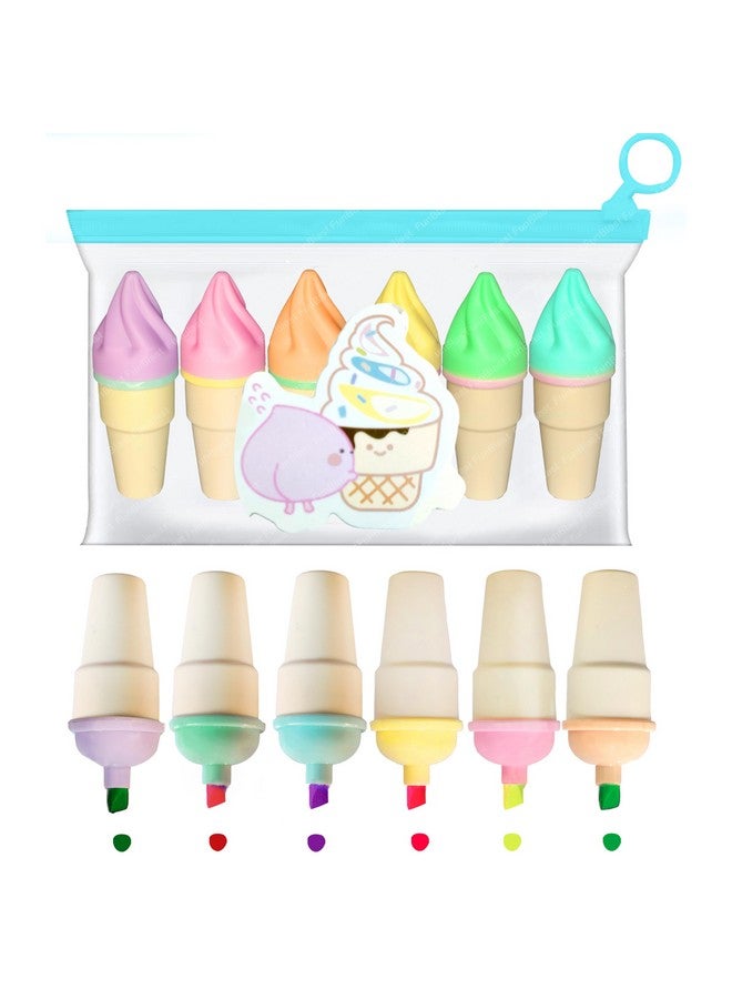 FunBlast Highlighter Pens - 6 Colors Highlighter Pen Set, Aesthetic Highlighters, Chisel Tip Book Marking Pen, Pastel Colors Chisel Tip Marker Pens, Drawing Pens for Office & Writing (Cone) - Image 1
