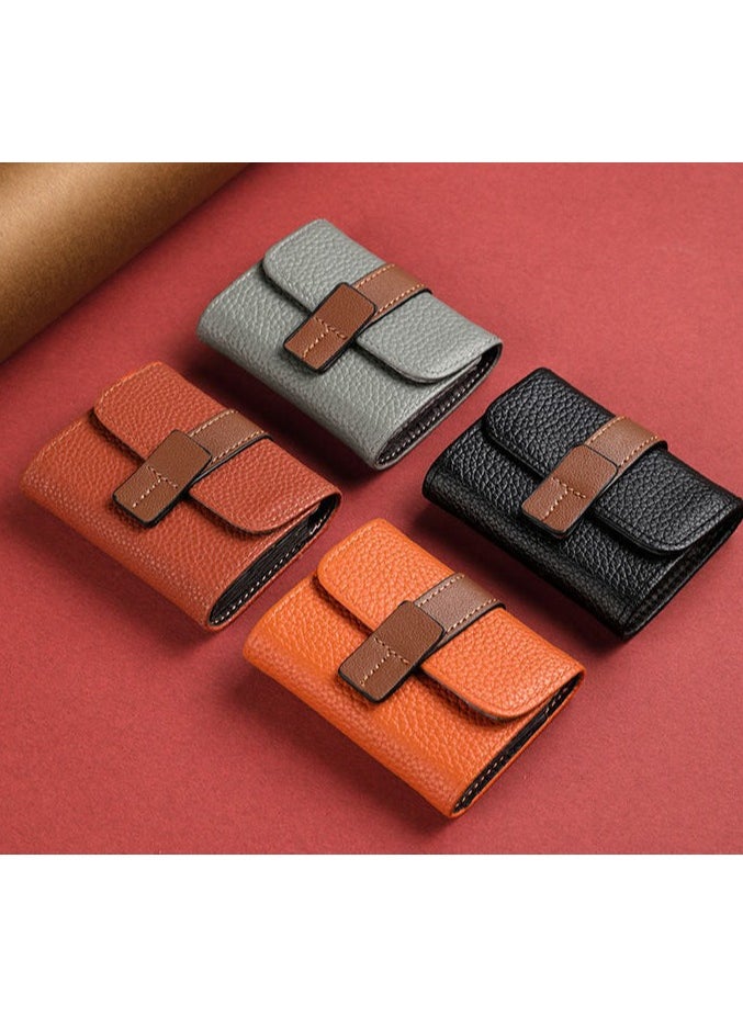Generic - Card Bag Female Retro Colorful Small Simple Buckle New Organ Multi Card Bank Card Holder Coin Purse All-in-One - Image 1