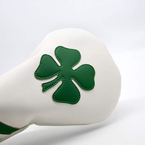 barudan golf Lucky Clover Golf Hybrid Club Head Cover Protective -, White Golf Club Cover for Hybrids, Rotatable Golf Hybrid Headcover White fits for All Brand Men Golfer (1pc Hybrid Head Cover) - Image 5