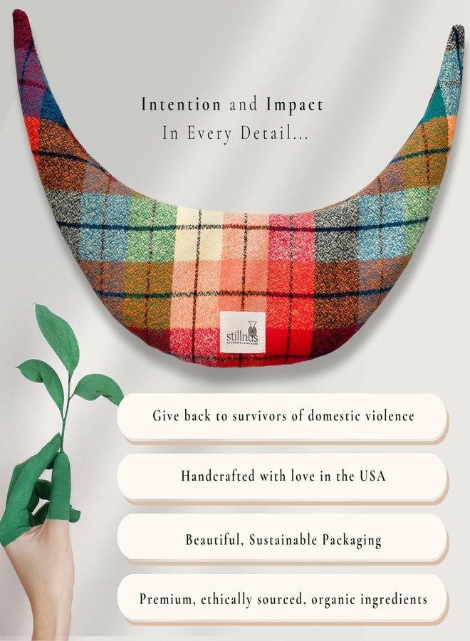 Stillnus Moon Comfort Pillow – Rainbow Tartan – Organic Lavender & Flax Seed Hot & Cold Therapy Wrap for Cramps, Anxiety, Neck Tension – Gift for Teens, Moms & Wellness Rituals - Image 5