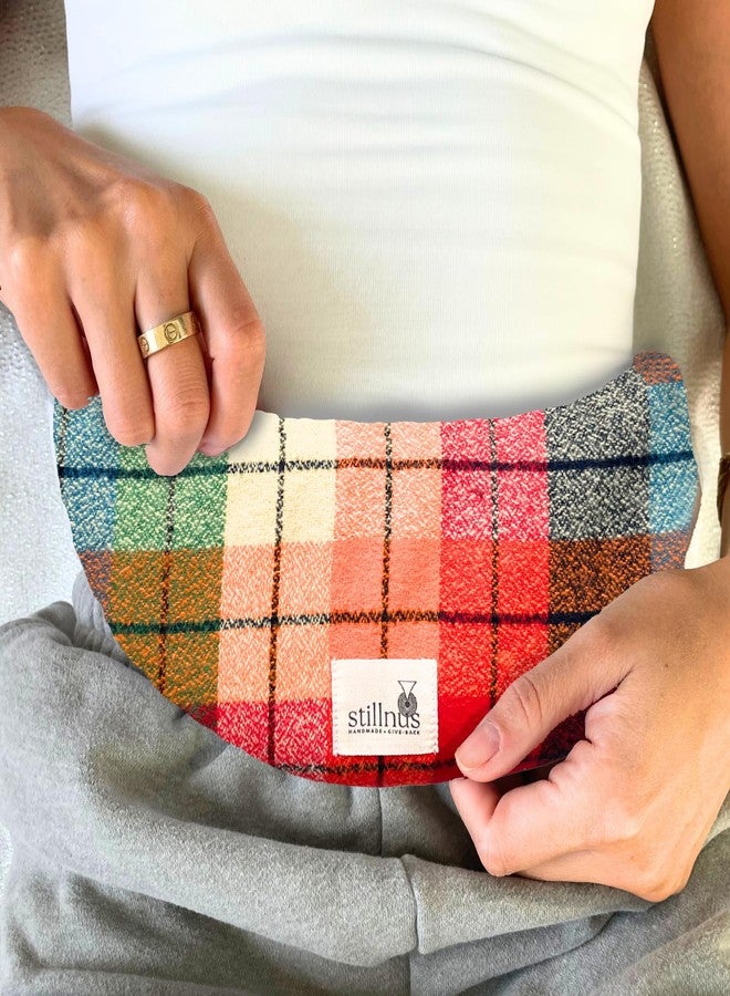 Stillnus Moon Comfort Pillow – Rainbow Tartan – Organic Lavender & Flax Seed Hot & Cold Therapy Wrap for Cramps, Anxiety, Neck Tension – Gift for Teens, Moms & Wellness Rituals - Image 3