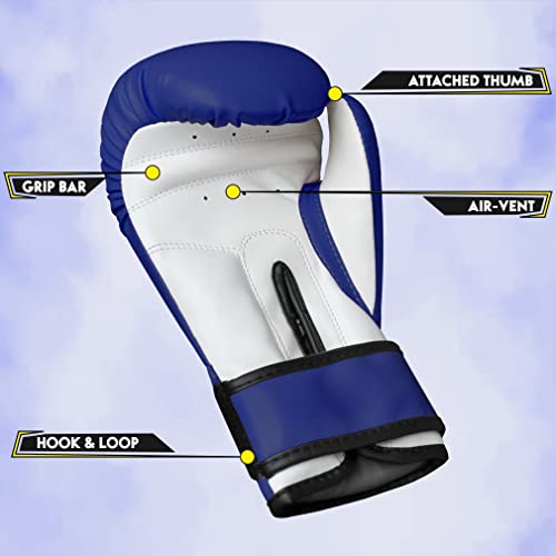 Farabi Sports Kids Boxing Gloves 4, 6, 8-oz for Junior Youth Boys and Girls Training MMA Muay Thai & Punching Bag (Blue, 8-oz) - Image 2