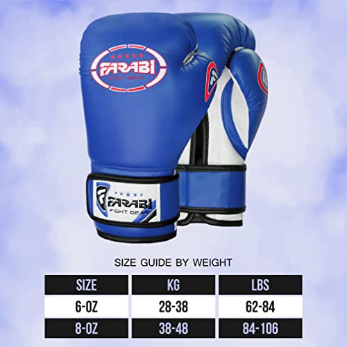 Farabi Sports Kids Boxing Gloves 4, 6, 8-oz for Junior Youth Boys and Girls Training MMA Muay Thai & Punching Bag (Blue, 8-oz) - Image 3