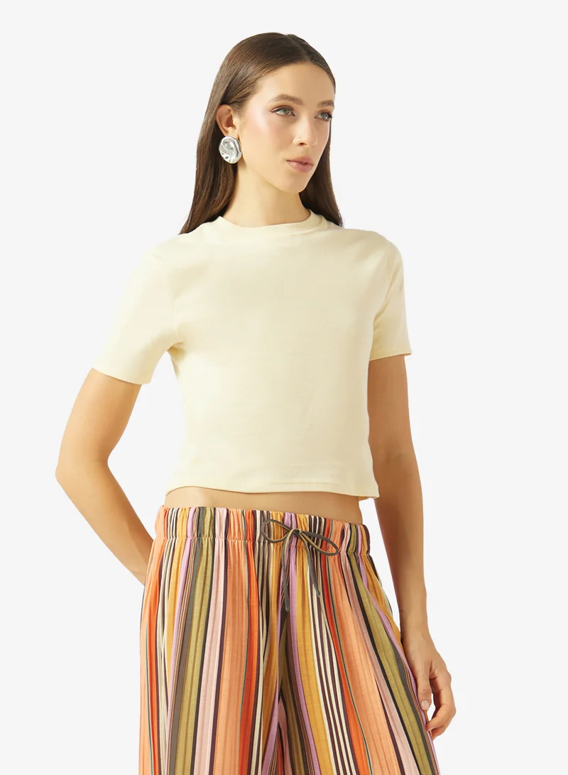 TOPSHOP Knitted Crop T-shirt