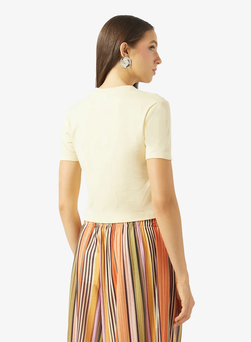 TOPSHOP Knitted Crop T-shirt