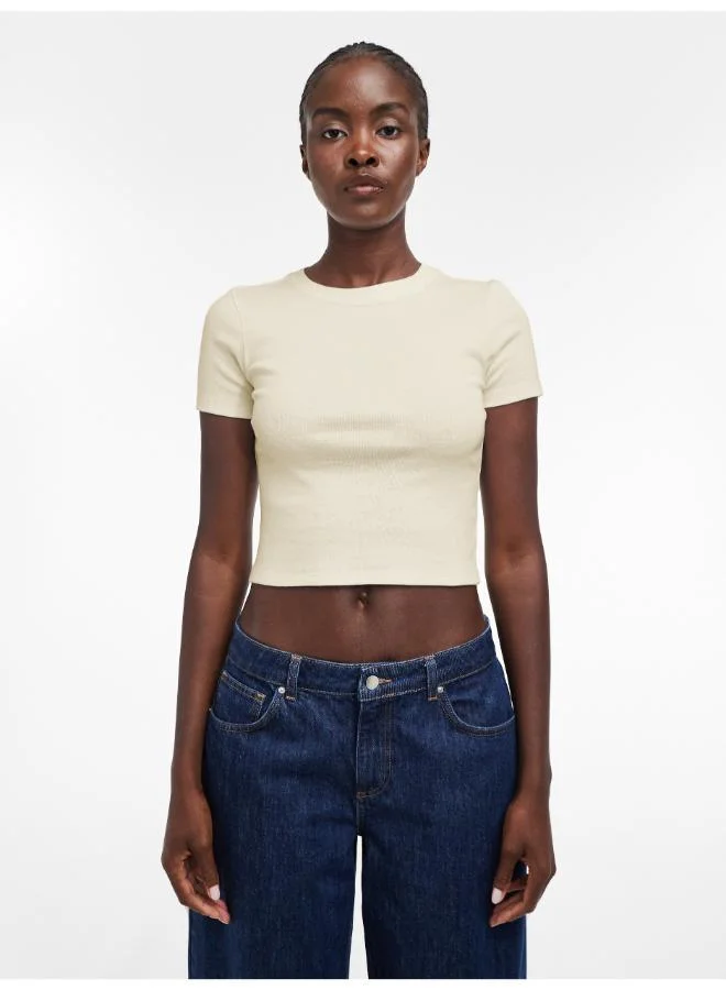 TOPSHOP Knitted Crop T-shirt