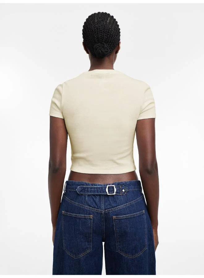 TOPSHOP Knitted Crop T-shirt