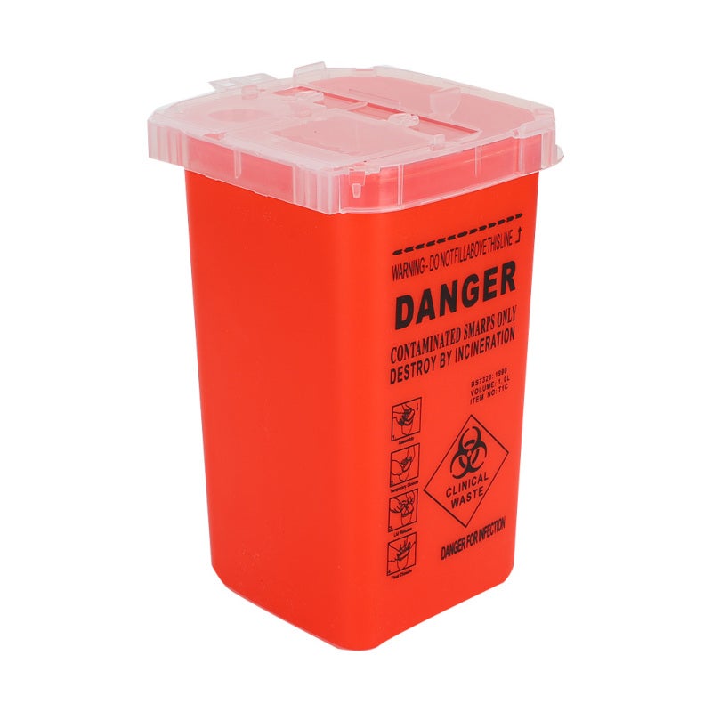 Sharps Collector: Red Anti-puncture Corrosion-resistant Portable Blade Waste Box - Easy Garbage Classification Tattoo Needle Container for Tattoo Studios Medical Settings - Image 3