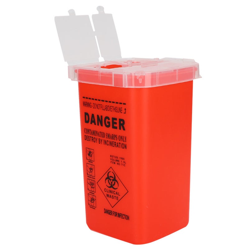 Sharps Collector: Red Anti-puncture Corrosion-resistant Portable Blade Waste Box - Easy Garbage Classification Tattoo Needle Container for Tattoo Studios Medical Settings - Image 4