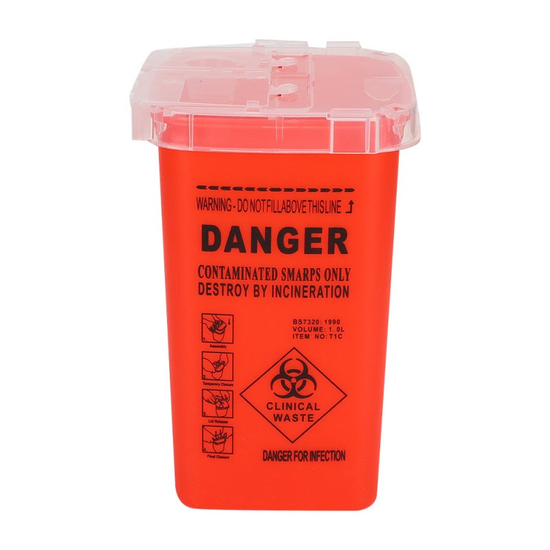 Sharps Collector: Red Anti-puncture Corrosion-resistant Portable Blade Waste Box - Easy Garbage Classification Tattoo Needle Container for Tattoo Studios Medical Settings - Image 2