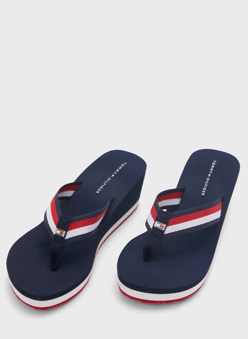 TOMMY HILFIGER Corporate Wedge Sandals Beach Sandals
