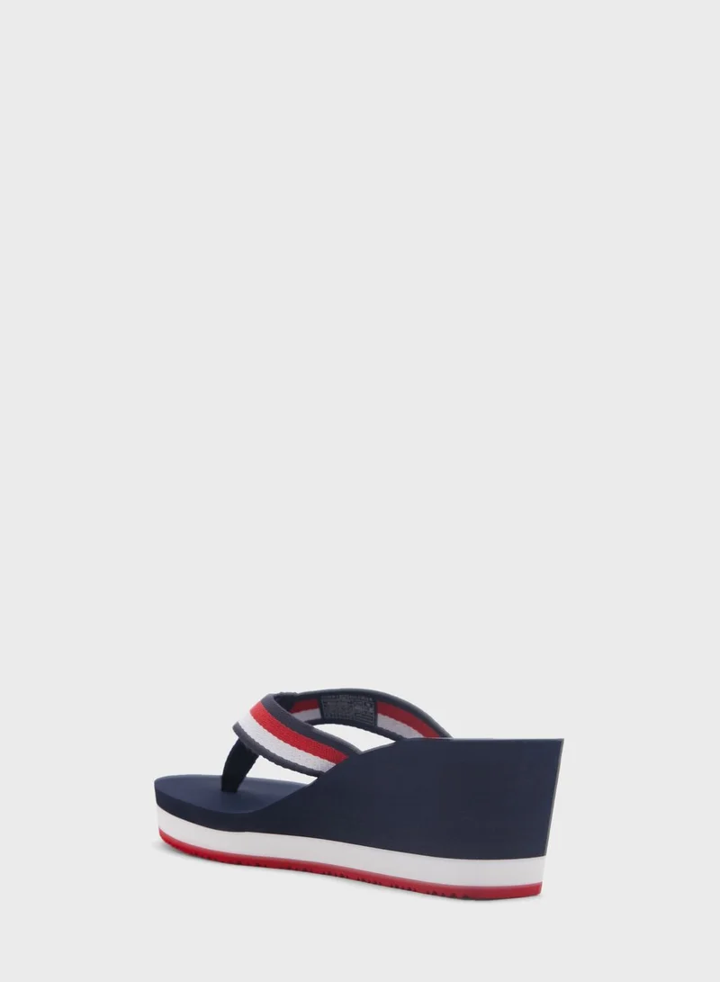 TOMMY HILFIGER Corporate Wedge Sandals Beach Sandals
