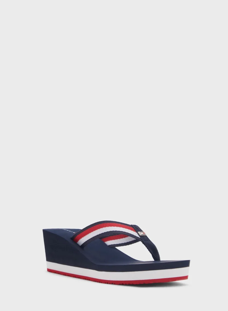 TOMMY HILFIGER Corporate Wedge Sandals Beach Sandals
