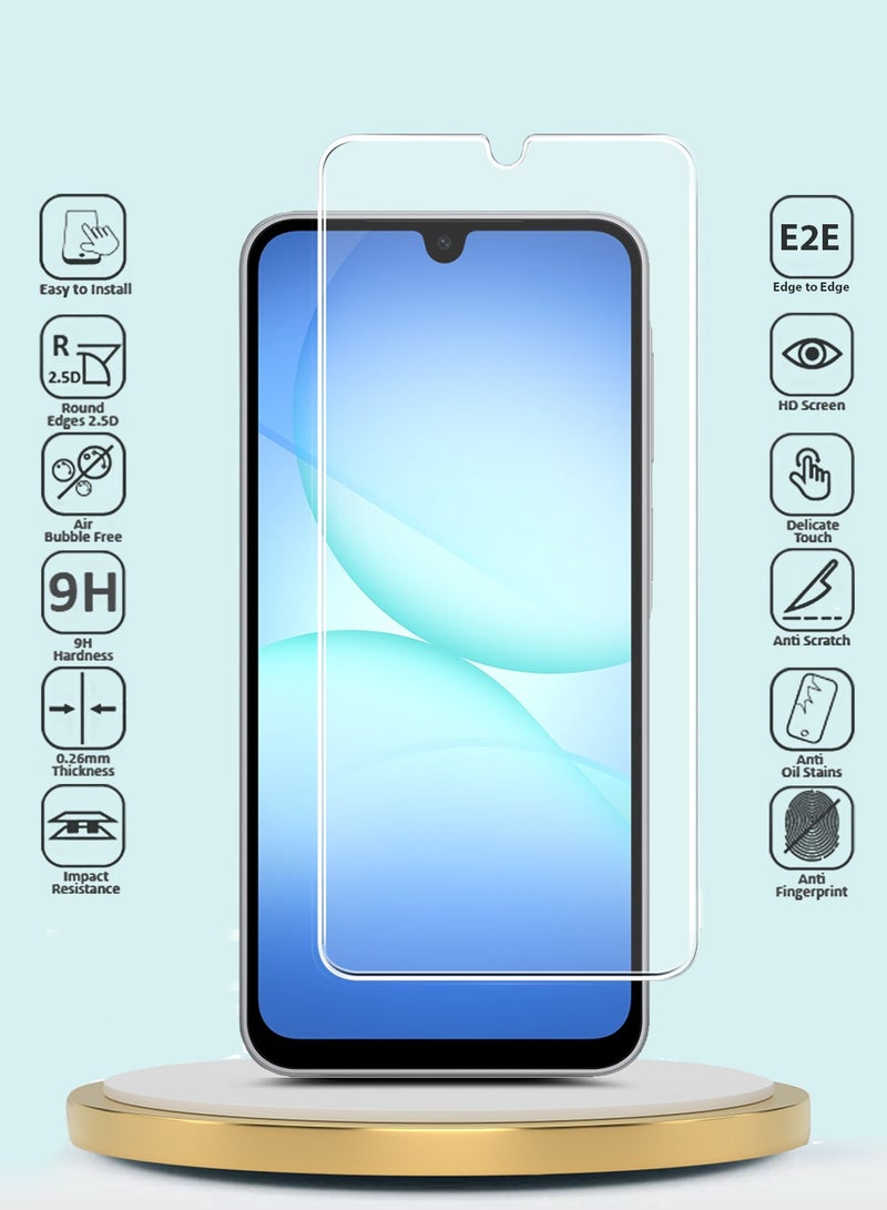 جيماكس حامي شاشة زجاجي مقوي 9H 2.5D بحواف منحنية لسلسلة GMAX Premium لجهاز سامسونج جالاكسي A17 5G لعام 2025 - شفاف - Image 2