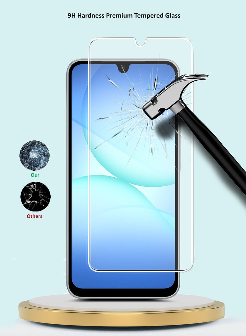 جيماكس حامي شاشة زجاجي مقوي 9H 2.5D بحواف منحنية لسلسلة GMAX Premium لجهاز سامسونج جالاكسي A17 5G لعام 2025 - شفاف - Image 3