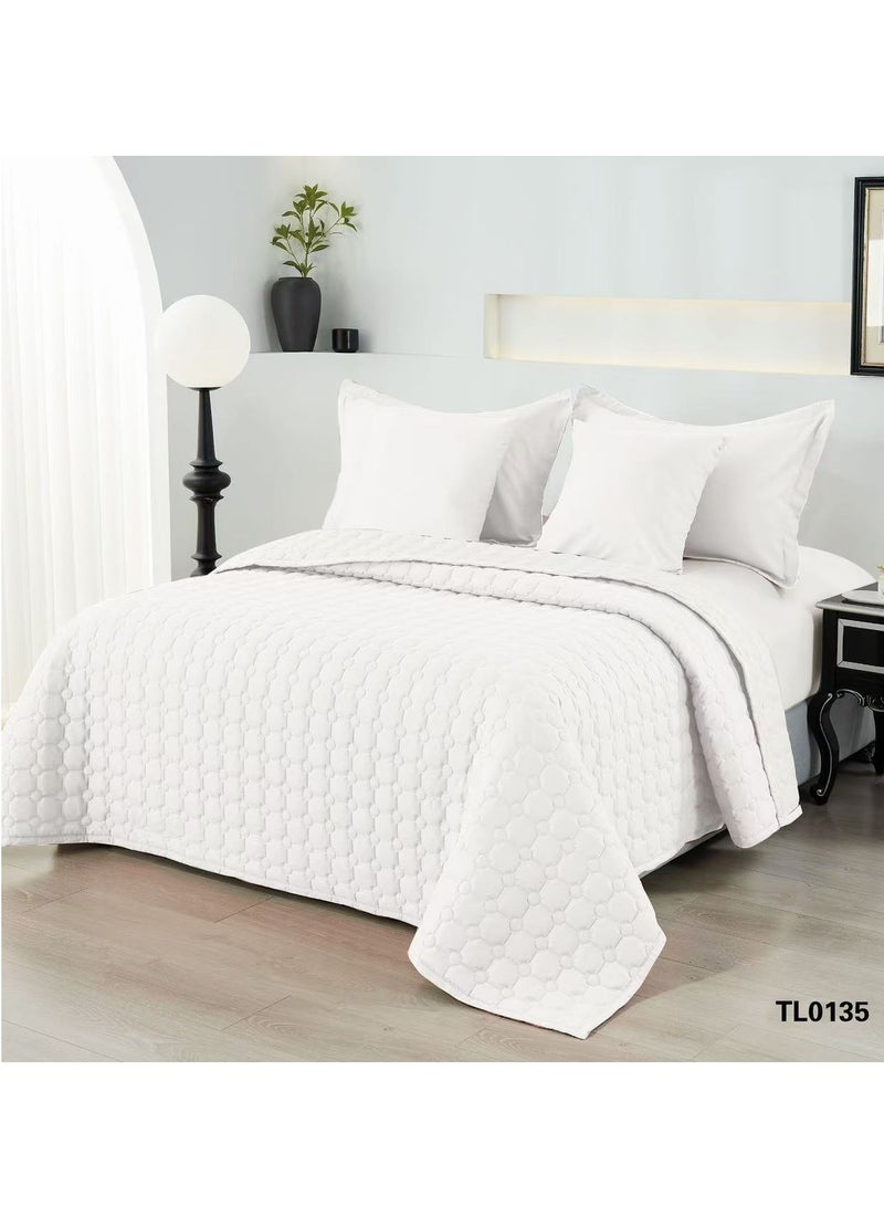 ShinyFlower Cotton Comforter Set for Double Bed 6-Piece Compressed Quilt Soft Microfiber Fabric 240 x 220 cm - Image 1