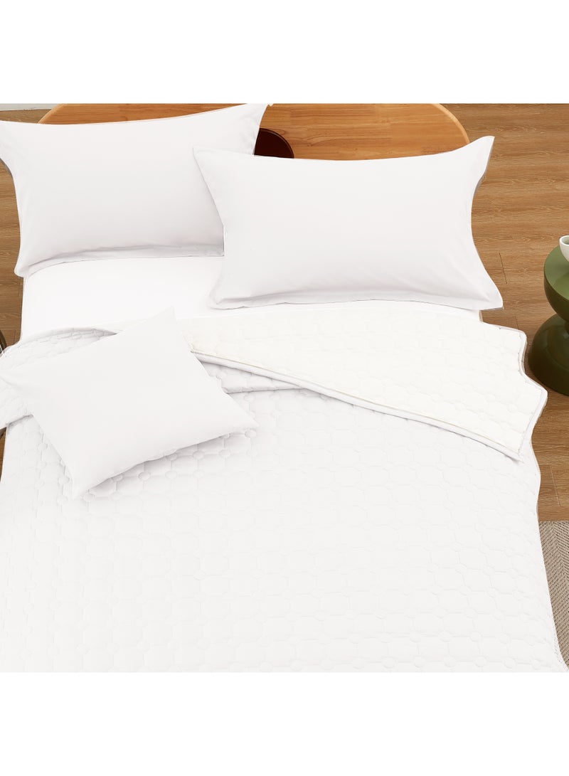 ShinyFlower Cotton Comforter Set for Double Bed 6-Piece Compressed Quilt Soft Microfiber Fabric 240 x 220 cm - Image 5