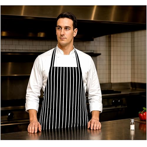 CRAZYWEAVES apron for kitchen cotton Cotton Chef Apron for Women & Men with Adjustable Neck Strap, Front Pocket, Long Waist Ties – Cooking, Kitchen, BBQ, Restaurant Use - Image 1