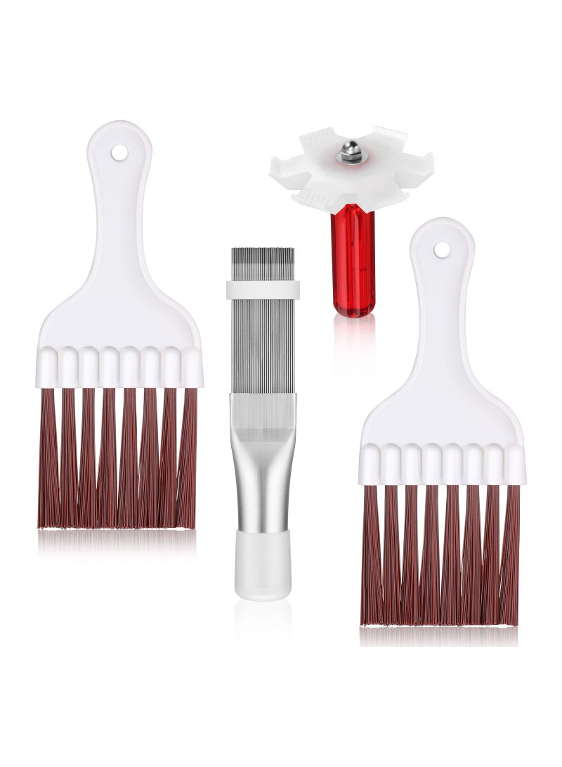 4 Pieces Air Conditioner Condenser Fin Cleaning Brush Coil Comb Stainless Steel Refrigerator Cleaner Whisk - Image 1