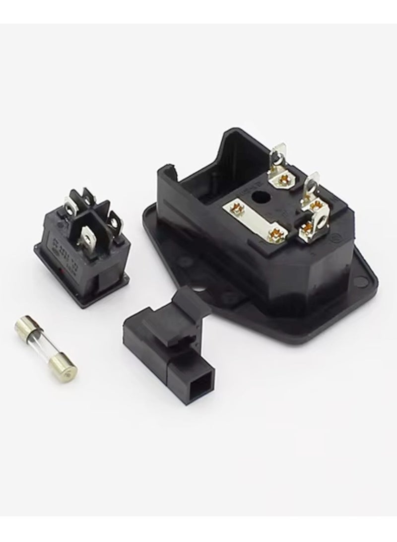 Power Rocker Switch IEC 3 Pin 320 C14 Inlet Power Sockets Switch Connector Plug 10A 250V - Image 4