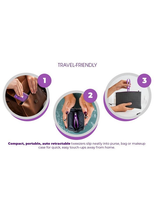 Pursonic Auto Retractable Tweezers For Eyebrows Ingrown Hair & Facial Hair Durable Stainless Steel Material Features Spotlight & Smart Grab System - Image 3