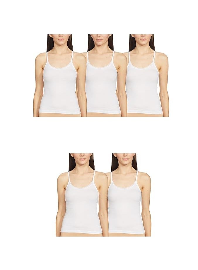 Rupa Jon white Camisole Top for Women (Pack of 5) - Image 1