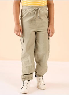 Stylo Bug Solid Drawstring Waist Cargo Joggers by Styli  - Image 2