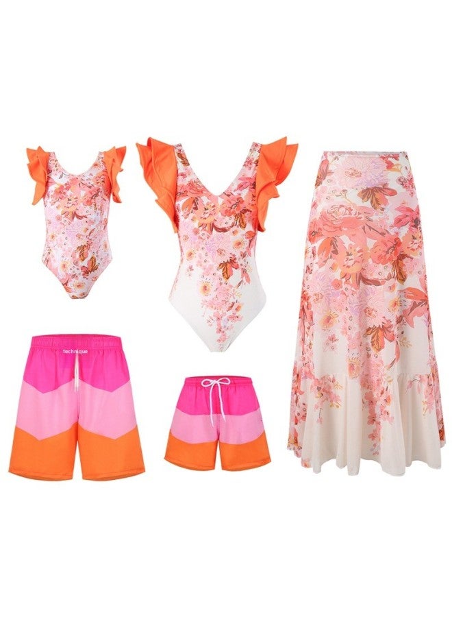 Loquat Hi Fish Swimsuit Beach Parent-child Swimsuit Family Suit Sunscreen Swimsuit Beach Parent-child Mother-daughter Swimsuit Wholesale-Color:J241403- - Image 3