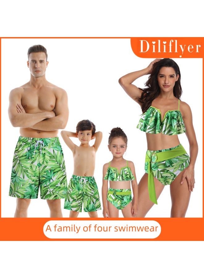 Loquat Hi Fish Swimsuit Beach Parent-child Swimsuit Family Suit Sunscreen Swimsuit Beach Parent-child Mother-daughter Swimsuit Wholesale-Color:J241403- - Image 5