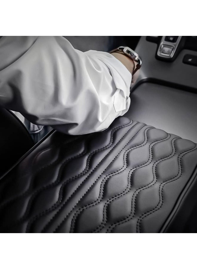 RATSAW Premium PU Leather Car Arm Rest Cushion Padded Memory Foam Cushion Comfort High Quality Black - Image 3