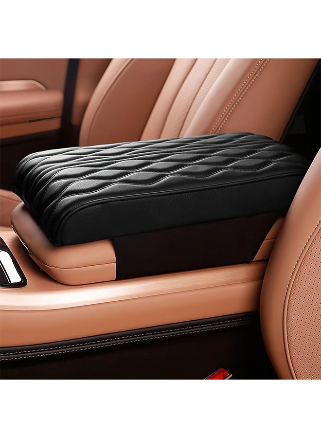 RATSAW Premium PU Leather Car Arm Rest Cushion Padded Memory Foam Cushion Comfort High Quality Black - Image 1