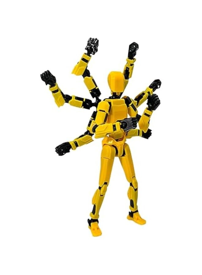 Eight Arms Robot T13 Action Figure 3D Printed Lucky 13 Action Figure, Multi-Joint Movable Robot 13, PVC Model Full Body Mobile Robot Desktop Decoration Action Figure - Image 1