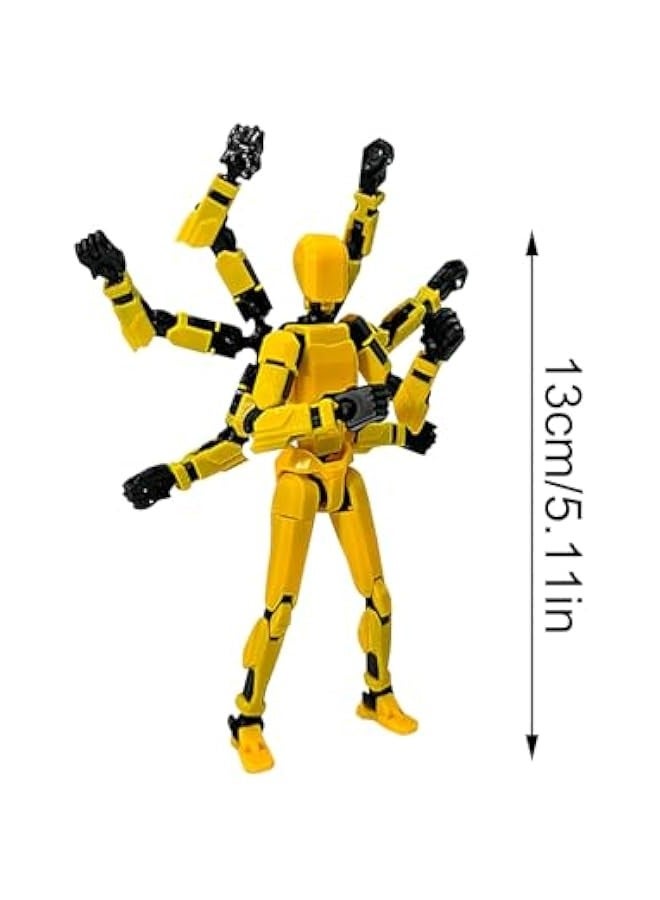 Eight Arms Robot T13 Action Figure 3D Printed Lucky 13 Action Figure, Multi-Joint Movable Robot 13, PVC Model Full Body Mobile Robot Desktop Decoration Action Figure - Image 2