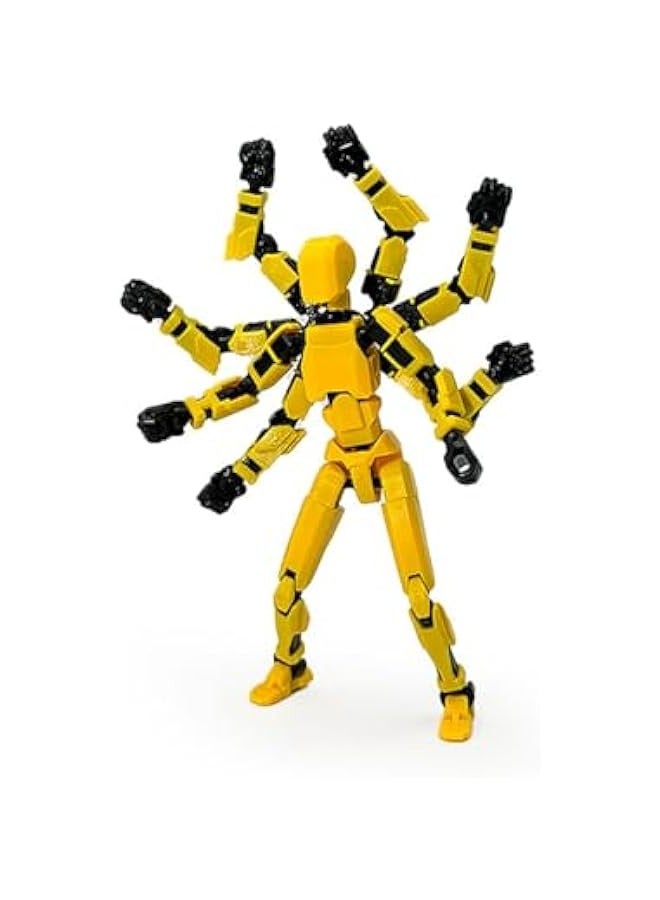 Eight Arms Robot T13 Action Figure 3D Printed Lucky 13 Action Figure, Multi-Joint Movable Robot 13, PVC Model Full Body Mobile Robot Desktop Decoration Action Figure - Image 4