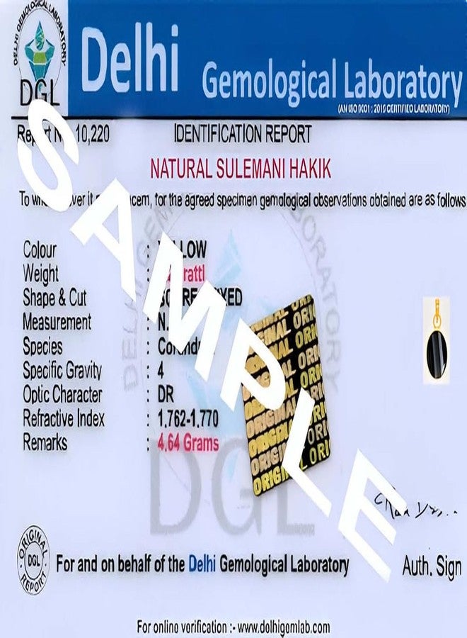 Ptm Natural Sulemani Hakik 7.25 Ratti or 6.5 Carat Astrological Certified Gemstone Panchdhatu/5 Metals 22k Gold Plated Pendant for Men & Women -fba3725 - Image 4