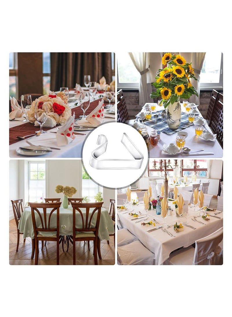 SOLARAE 24 Pieces Plastic Tablecloth Clips, Table Cloth Clamps, Transparent Table Cover Holder, Clear Table Clips for Outside, Picnics, Weddings, Camping, Restaurant (Large) - Image 4